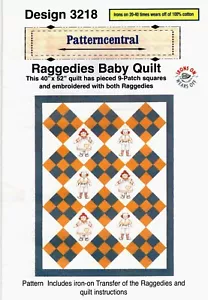 Edredón y patrón bordado para bebé Raggedies de Patterncentral 3218 - Imagen 1 de 2