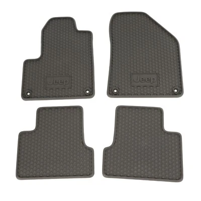 2014-2018 吉普切诺基前后橡胶斜纹地板垫棕色原始设备制造商拖把 — 第 1/3 张图片