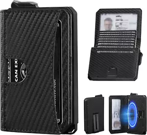 Wallet for Men with Money Clip, Bifold Leather Wallet with ID Window, Smart Pop - Picture 1 of 12