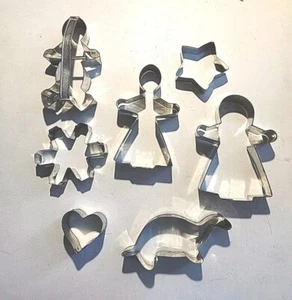 Lote de 7 cortadores de galletas navideñas vintage ángeles estrella corazón copo de nieve Navidad # - Imagen 1 de 7