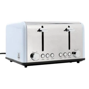 Tostadora de acero inoxidable Redmond 4 rebanadas ranura extra ancha 1650W en azul claro - Imagen 1 de 1