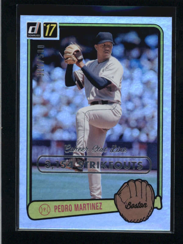 PEDRO MARTINEZ 2017 DONRUSS #RV-42CAREER STAT LINE #317/500 AJ6743 - Image 1 of 1