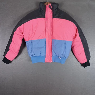 Mountain Goat Coat Women Large Down Skiwear Colorblock Puffer White Stag Vintage - Image 1 of 4