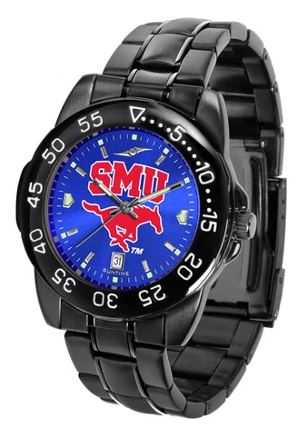 SMU Southern Methodist Mustangs Men Fantom Anochrome Watch and Wallet Cover