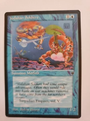 MTG Magic The Gathering Card Vodalian Soldiers Summon Merfolk Blue Fallen Empire - Image 1 of 2