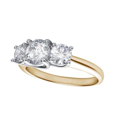 14k Yellow Gold 1.00 Ct Three Stone Diamond Ring - Image 1 of 2