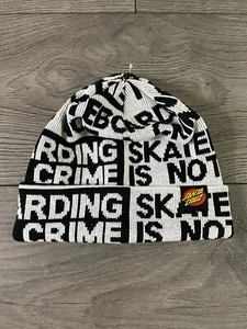 Santa Cruz SKATEBOARDING IS NOT A CRIME Long Shoreman Skateboard White Beanie - Bild 1 von 5
