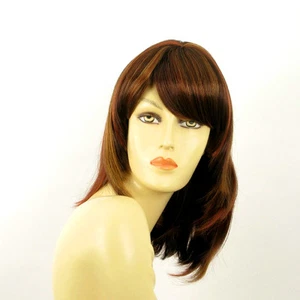 Perruque femme mi-long Châtain Cuivré Méché Blond Clair/rouge ODELIA 33H130 - Imagen 1 de 8