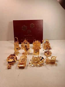  Danbury Set di 12 addobbi natalizi in oro come nuovi con scatola originale - Foto 1 di 19