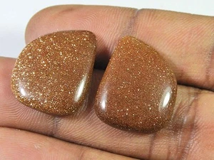 27,90 cts. Par de cabujones de piedra solar creada en laboratorio (17 mm X 21 mm cada uno) N660 - Imagen 1 de 9