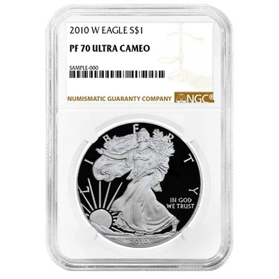 American Silver Eagle 2010-W prueba $1 NGC PF70UC etiqueta marrón Foto 1 de 3