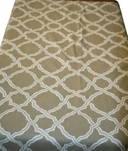 Pottery Barn Trellis Curtain Panels Set of 2 Linen Cotton 50x108 Tan Neutral - Picture 1 of 7