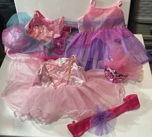 Build A Bear rosa Tüllkleid Fee Prinzessin 3 Tutus Rüschen rosa Stirnband, Maske - Bild 1 von 8