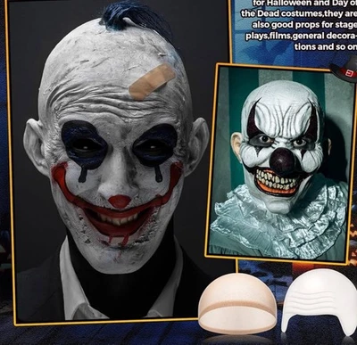2 PCS Halloween Adult Bald Caps Hat Latex Costume Head Makeup Wig Hair Theater - Image 1 of 4