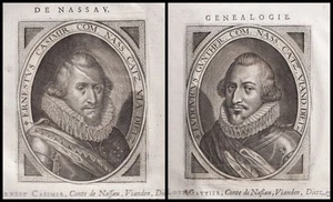 Ernst-Casimir V. Nassau-Dietz Ludwig Günther V. Nassau Retrato Grabado 1615 - Picture 1 of 1