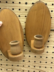 Candelabros de madera hechos a mano únicos colgantes de pared - dos - Imagen 1 de 7