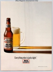 Bud Light Beer Bottle Foam Mug Refreshing Pour Image Vintage 1989 Advertisement - Picture 1 of 5