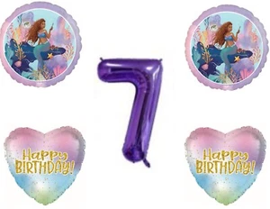 7th Seventh New Little Mermaid Movie Birthday Balloons Decoration Supplies Party - Picture 1 of 1