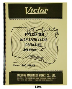 Victor Drehmaschine 1600 Serie Bedienungsanleitung #1396 - Bild 1 von 12