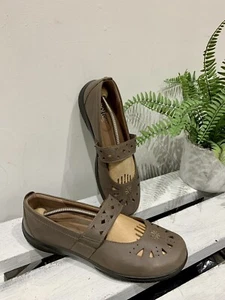 New HOTTER Comfort Concept Sweet Brown Leather Mary Jane Flats Shoes Size UK 8 - Picture 1 of 5