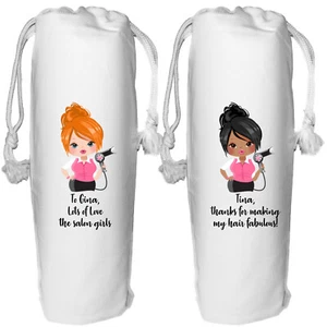 Personalised Hairdresser Wine Bottle Bag - stylist salon gift wedding hair  - Picture 1 of 1