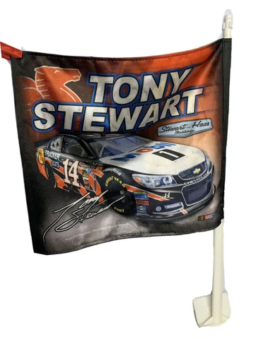 Rare Tony Stewart #14 Double Sided 13.5 x 11.25 FLAG NASCAR Haas Racing 2013 Cover