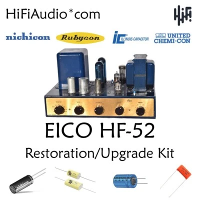 EICO HF-52 Amp Restauración Reacondicionamiento Reparación Servicio Reconstrucción Kit Fijar Filtro Condensador Foto 1 de 4