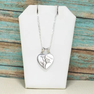 Love Forever Anhänger, 925 Silber Paar Herzanhänger, Amar Split Heart Pendant - Bild 1 von 11