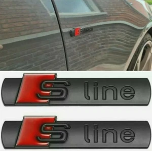 2x LOGO FREGIO STEMMA EMBLEMA AUDI S-LINE A1 A2 A3 A4 A5 A6 A7 A8 Q3 Q5 Q7 BADGE - Imagen 1 de 4