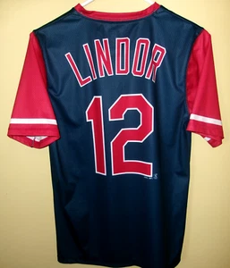 CLEVELAND INDIANS GENUINE MERCHANDISE JERSEY - #12 LINDOR - Youth XL (18/20) - Picture 1 of 4