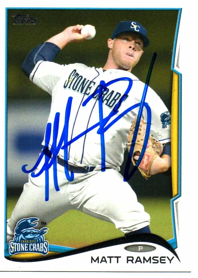 Matt Ramsey Charlotte Stone Crabs 2014 Topps Pro Debut Signed Card - Image 1 of 1