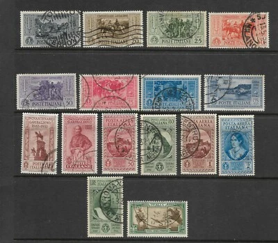Italy Scott #280-#289, #C35-#C39, #CE2 used 1932 Garibaldi Set, Postal Cancels - Image 1 of 2