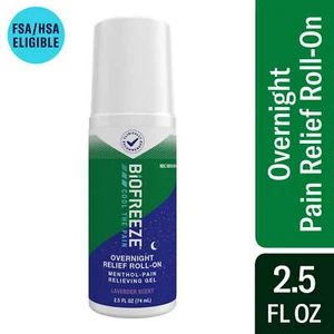 Biofreeze Overnight Roll-On Topical Menthol Pain Relief Gel, Lavender, 2.5 fl oz - Picture 1 of 5
