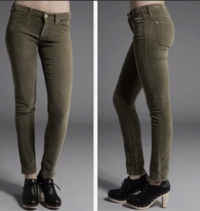 Vince Damen Skinny Stretch Cord Hose Grün Größe 26 - Bild 1 von 9