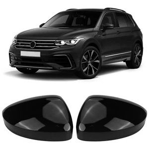 Glanz Schwarz Außenspiegel Spiegelkappen Für VW TIGUAN 5N （ohne Totwinkelsensor） - Afbeelding 1 van 6