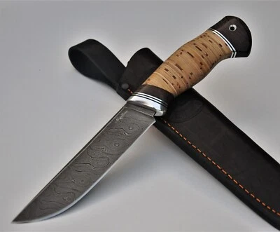 Damast Damaszener Stahl OutdoorMesser Nazarov Knives  Handarbeit HRC62 Ирбис - Bild 1 von 4