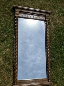 Ethan Allen  Royal Charter Collection Oak Console Hall Table Mirror  - Picture 1 of 9