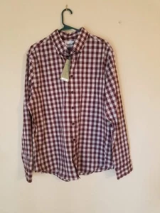 Kariertes Slim Fit Stretch Performance Langarm Button-Down Hemd für Herren, M - Bild 1 von 3
