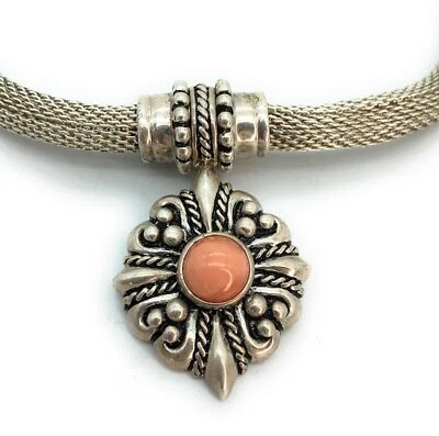 De colección. Joseph Esposito ESPO Sig. Gargantilla colgante de plata de ley rosa a presión Foto 1 de 4