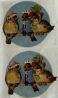 DRESSED BIRD LADIES Gifted Stickers (2pc)Fancy Hats•Dresses•On Power lines•Hens