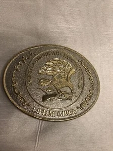 Gold & Silver Belt Buckle North American Hunting Club Life Member 4" x 3" - Picture 1 of 4