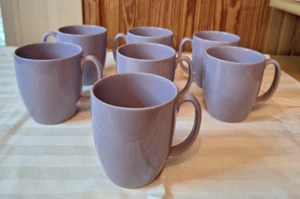 Vintage MOONGLOW CORELLE Stoneware Purple/ Violet 12oz Coffee Mugs/Cups Set of 7 - Picture 1 of 3