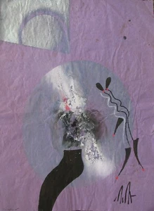 Sergio DANGELO (Milano 1932) L' AVENIR splendido dipinto SURREALISTA anni '60 - Picture 1 of 6