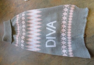 "Diva" Strick Hundepullover Hundemantel - siehe Hinweise auf GENAUE Größe - Bild 1 von 2