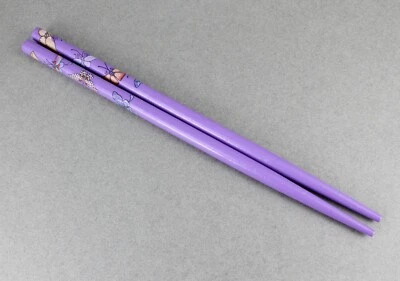 Juego de 2 palitos de madera de mariposa púrpura pica alfileres impresión 7 1/8" de largo Foto 1 de 4