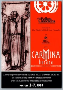 Postcard Theatre 1999 Carmina Burana Hummingbird Center For The Performing Arts - Picture 1 of 2