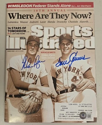 Tom Seaver Nolan Ryan NY Mets Signed 7/13/09 Sports Illustrated Mag Beckett Auto - Image 1 of 4