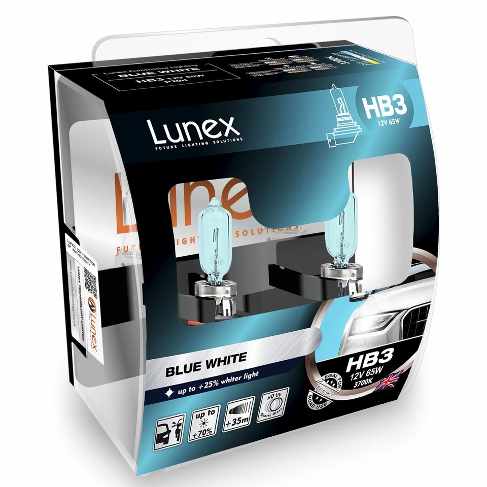 Lunex HB3 65W 12V Blue White 3700K 75% more light 2 bulbs - Image 1 of 1
