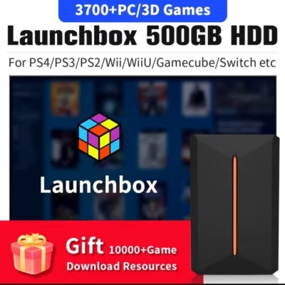 Launchbox Gaming Hard Drive Disk Retro Game Console for PS4/PS3/PS2/WiiU/Wii/N64 - Image 1 of 4