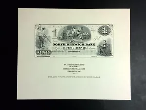 Tarjetas de recuerdo sin BEP: billete de un dólar de North Berwick Bank (ME) 1860, 1983 (ABN) - Imagen 1 de 1